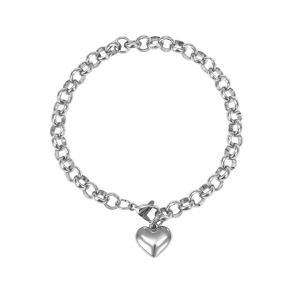 צמיד גורמט לב כסוף