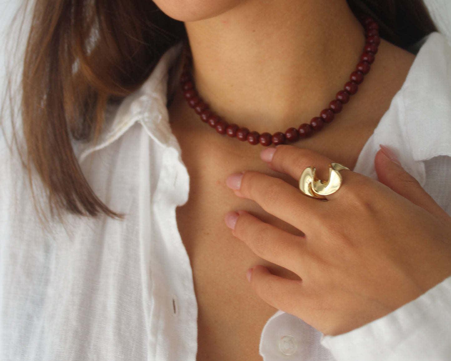 שרשרת חרוזים בורדו