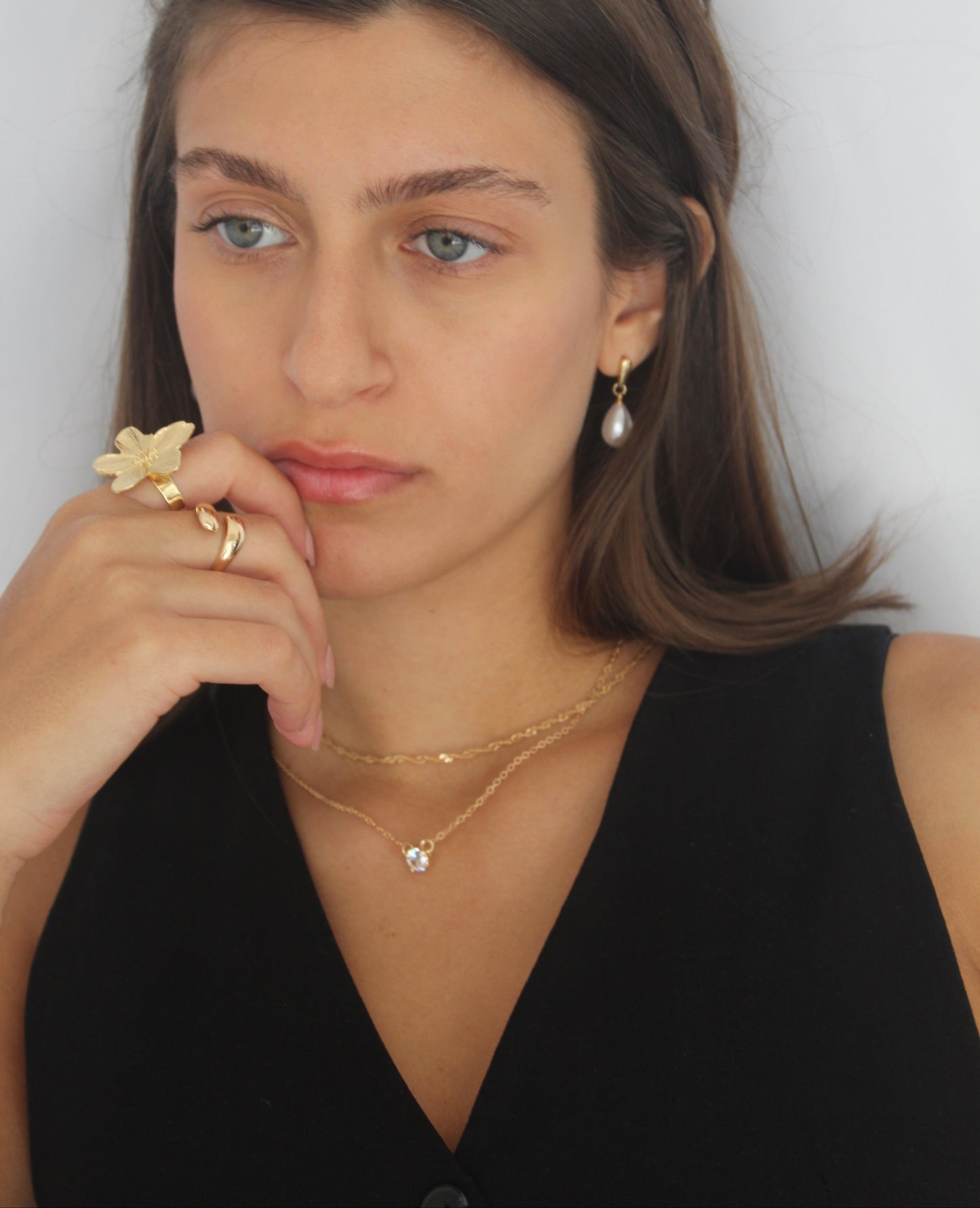 שרשרת זירקון כפולה