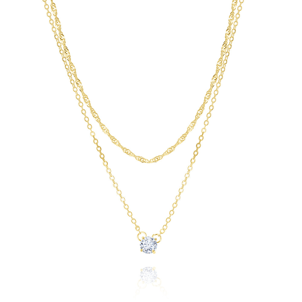 שרשרת זירקון כפולה