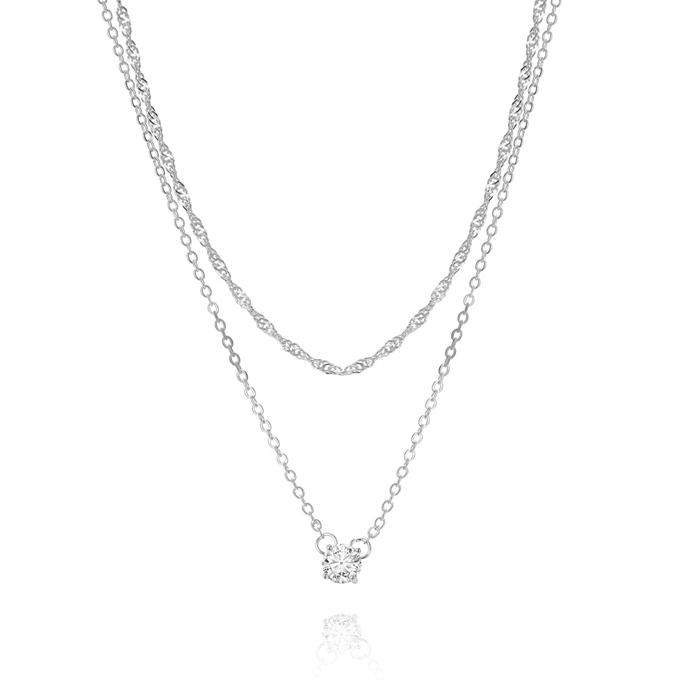 שרשרת זירקון כפולה